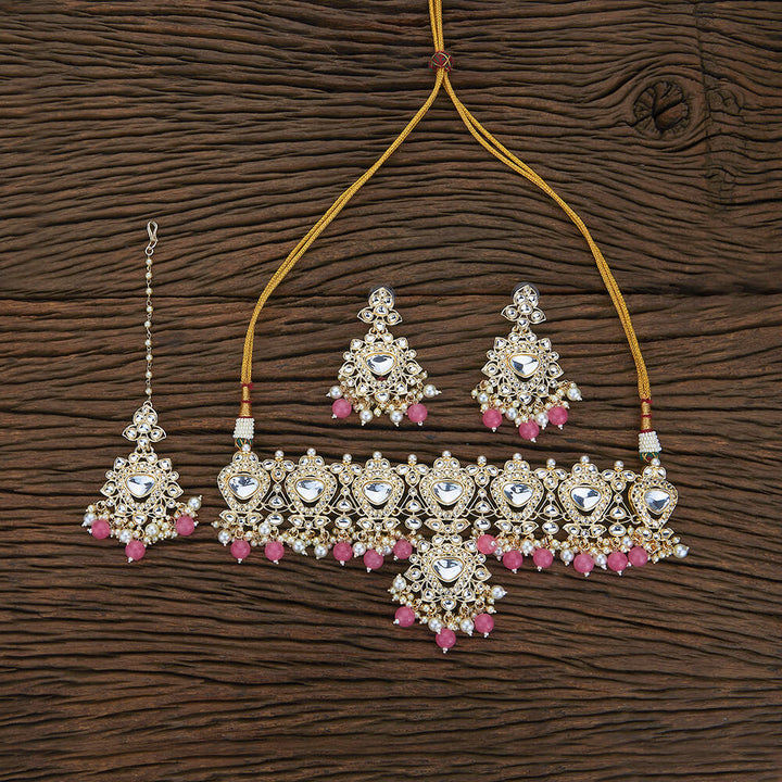 Indo Western Beads Necklace With Gold Plating 109924