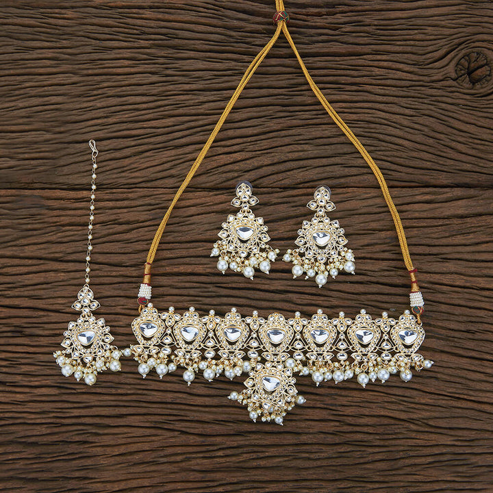 Indo Western Beads Necklace With Gold Plating 109924