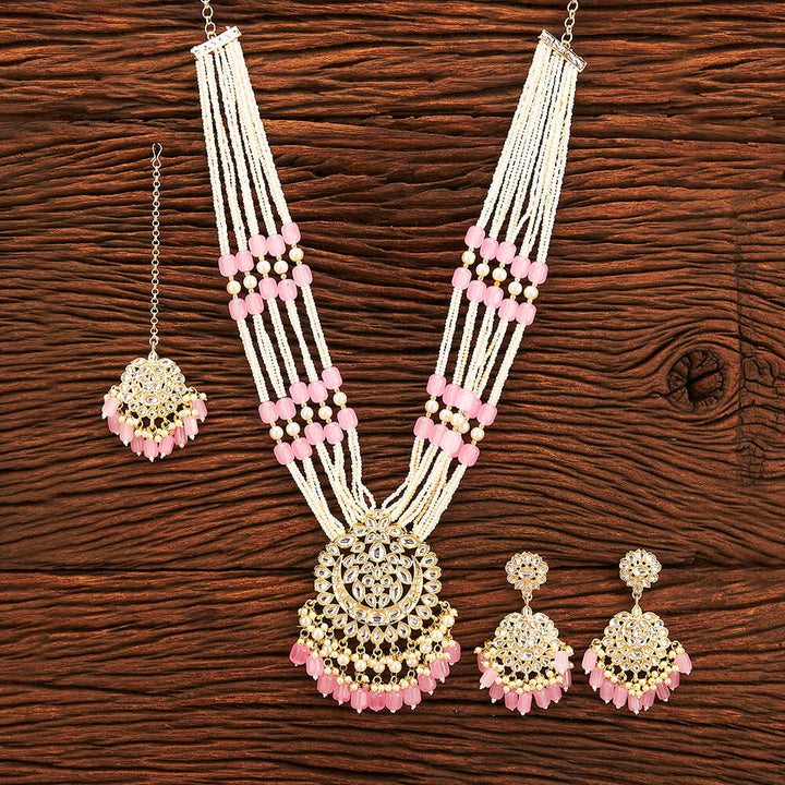 Indo Western Beads Necklace With Gold Plating 109937