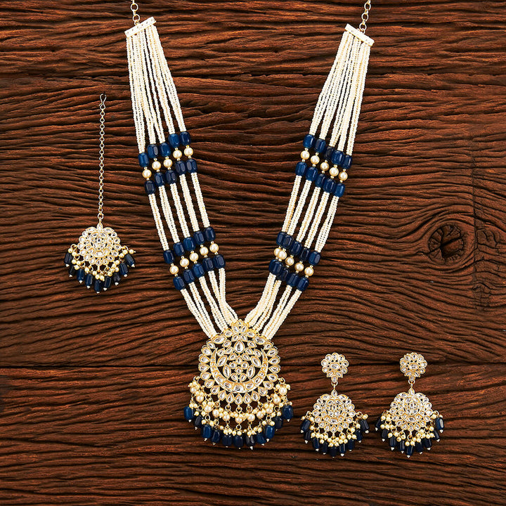 Indo Western Beads Necklace With Gold Plating 109937