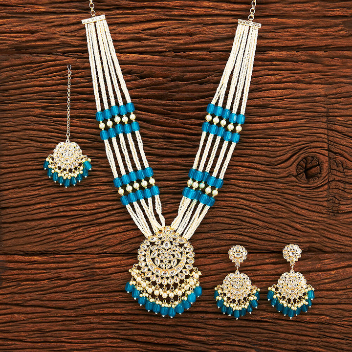 Indo Western Beads Necklace With Gold Plating 109937