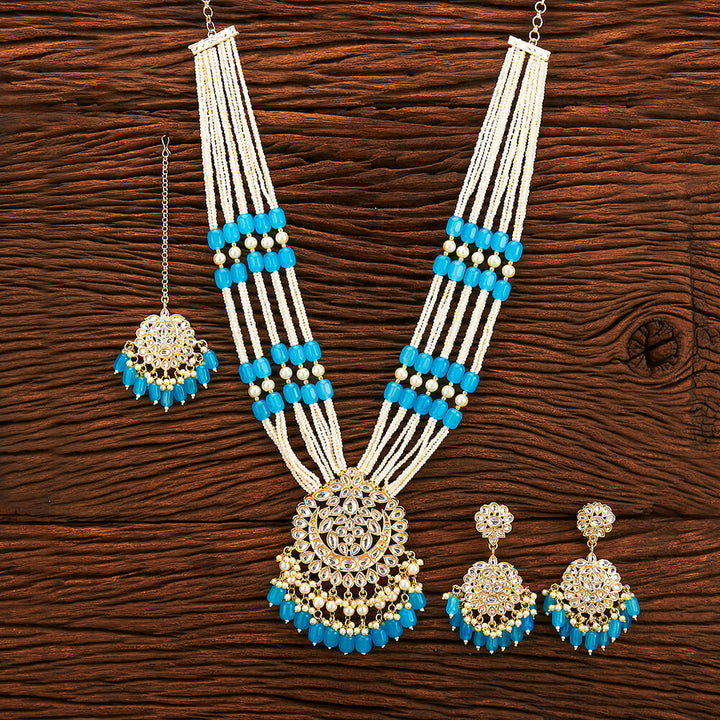 Indo Western Beads Necklace With Gold Plating 109937