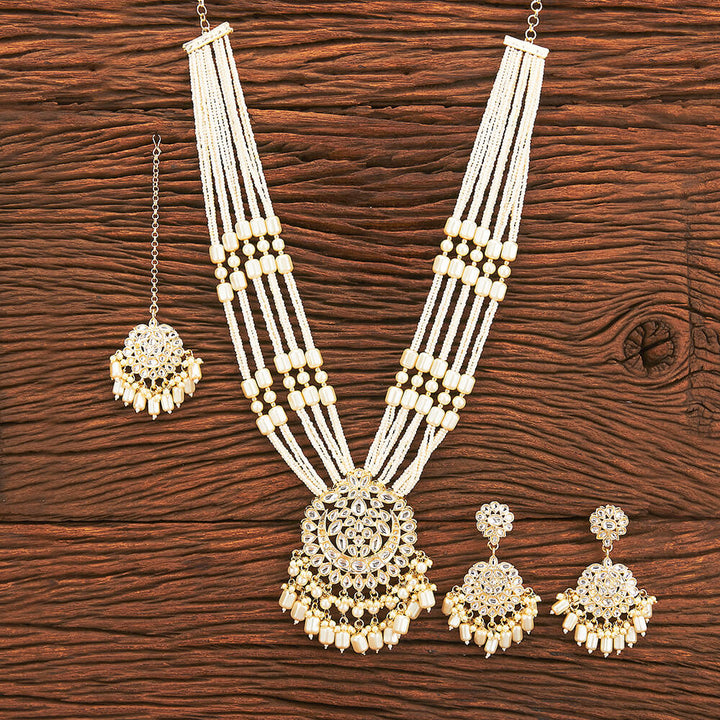 Indo Western Beads Necklace With Gold Plating 109937