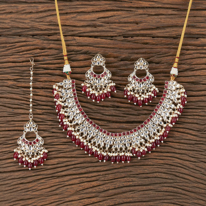 Indo Western Classic Necklace With Gold Plating 109995