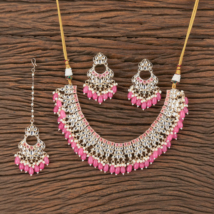 Indo Western Classic Necklace With Gold Plating 109995