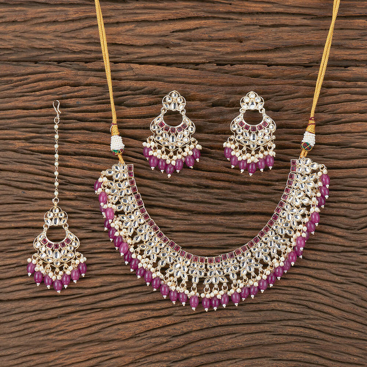 Indo Western Classic Necklace With Gold Plating 109995