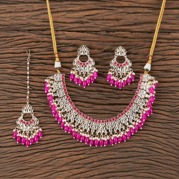 Indo Western Classic Necklace With Gold Plating 109995