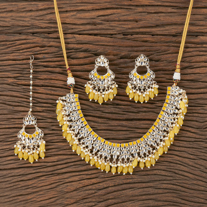 Indo Western Classic Necklace With Gold Plating 109995