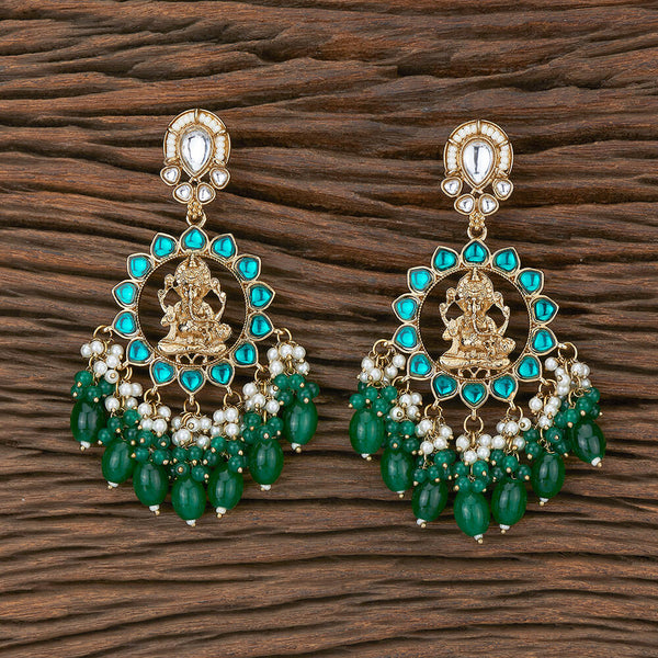 Indo Western Beads Earring With Mehndi Plating 110149