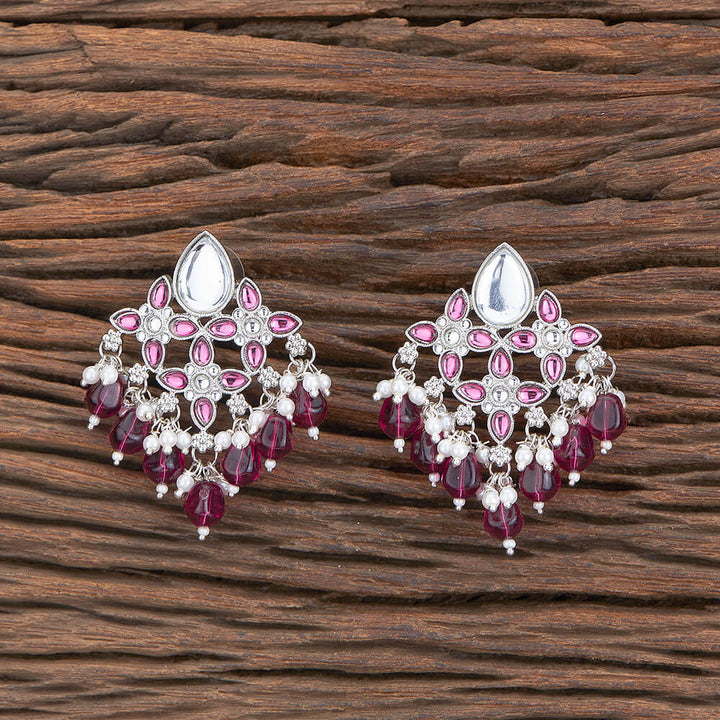 Indo Western Classic Earring With Rhodium Plating 110195