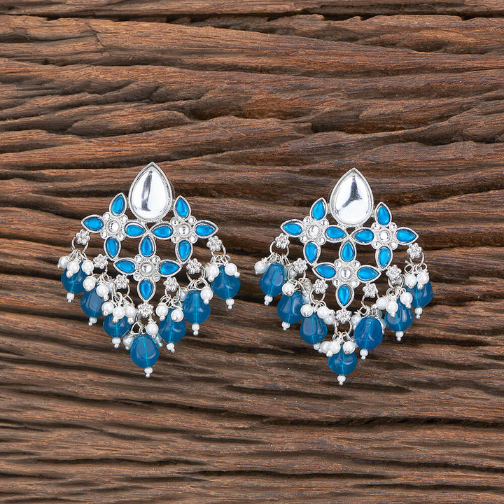 Indo Western Classic Earring With Rhodium Plating 110195