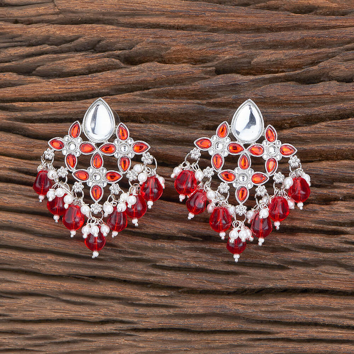 Indo Western Classic Earring With Rhodium Plating 110195