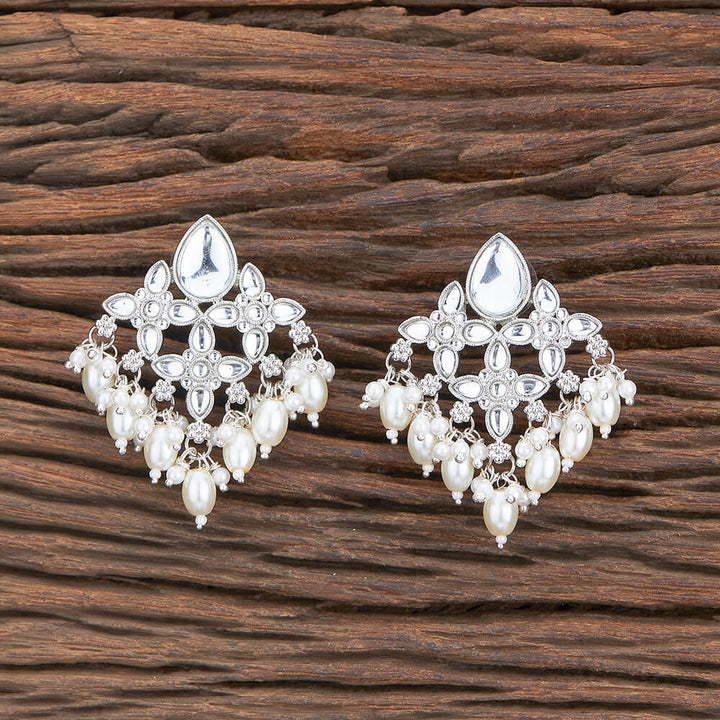 Indo Western Classic Earring With Rhodium Plating 110195