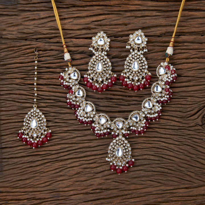 Indo Western Kundan Necklace With Mehndi Plating 110209