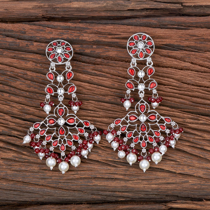 Indo Western Moti Earring With Rhodium Plating 110237