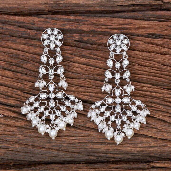 Indo Western Moti Earring With Rhodium Plating 110237