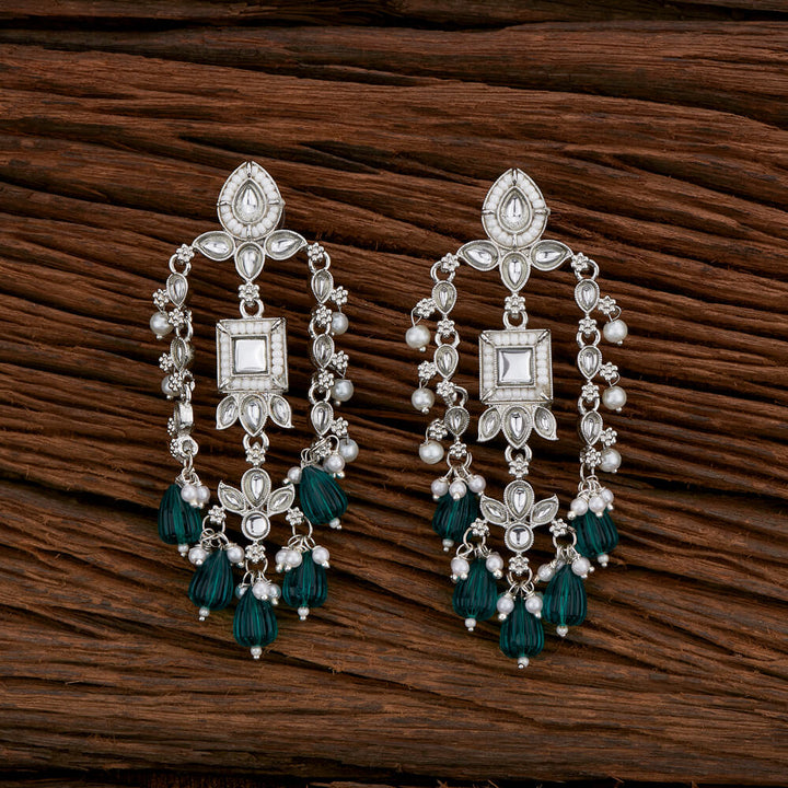 Indo Western Beads Earring With Rhodium Plating 110243