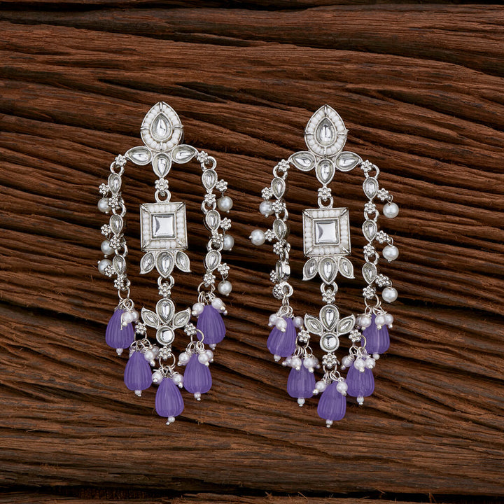 Indo Western Beads Earring With Rhodium Plating 110243