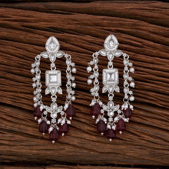 Indo Western Beads Earring With Rhodium Plating 110243