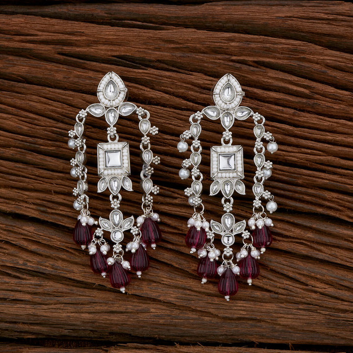 Indo Western Beads Earring With Rhodium Plating 110243