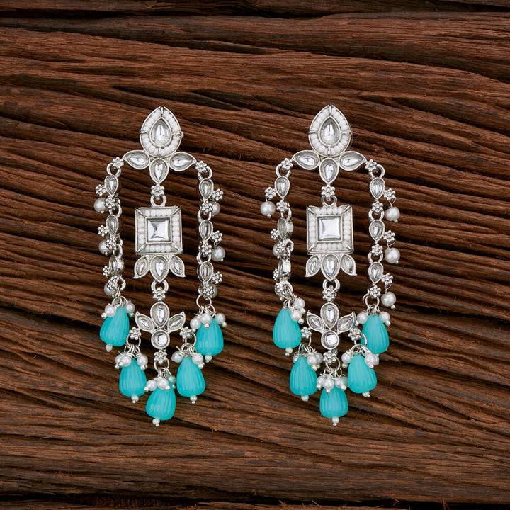 Indo Western Beads Earring With Rhodium Plating 110243