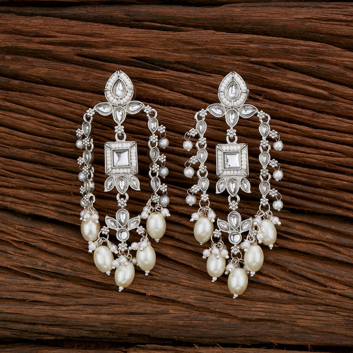 Indo Western Beads Earring With Rhodium Plating 110243