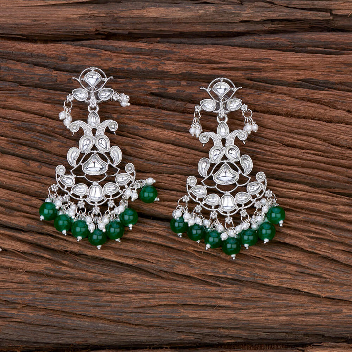 Indo Western Beads Earring With Rhodium Plating 110244