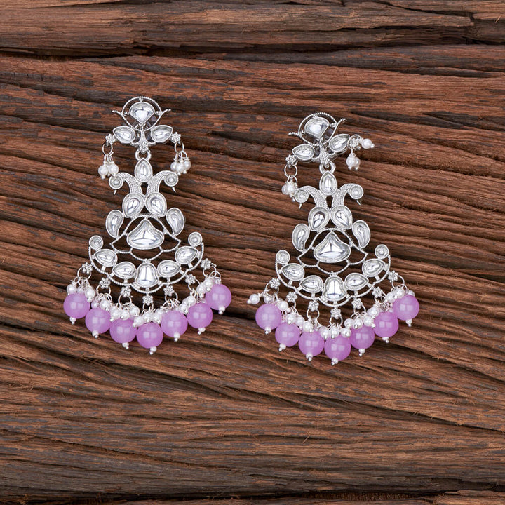 Indo Western Beads Earring With Rhodium Plating 110244