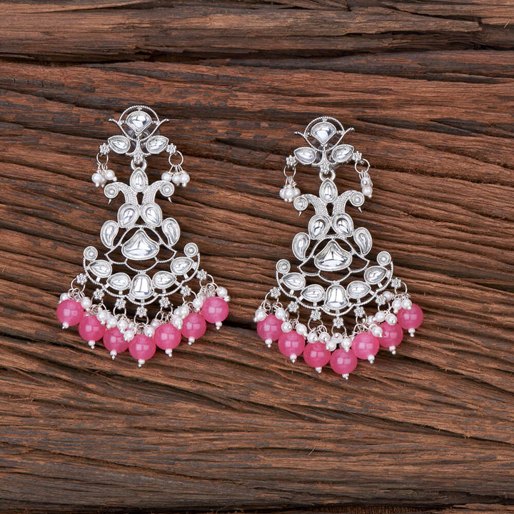 Indo Western Beads Earring With Rhodium Plating 110244