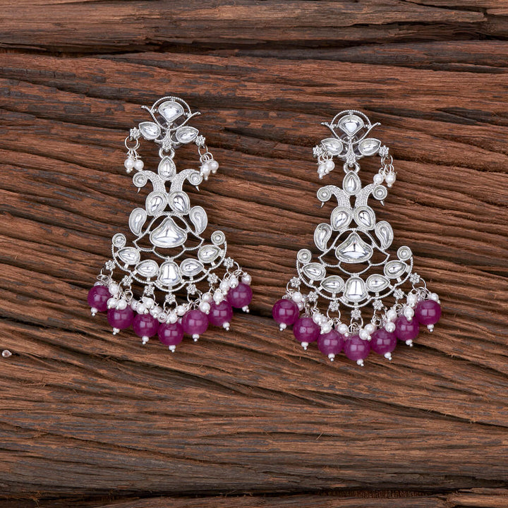 Indo Western Beads Earring With Rhodium Plating 110244