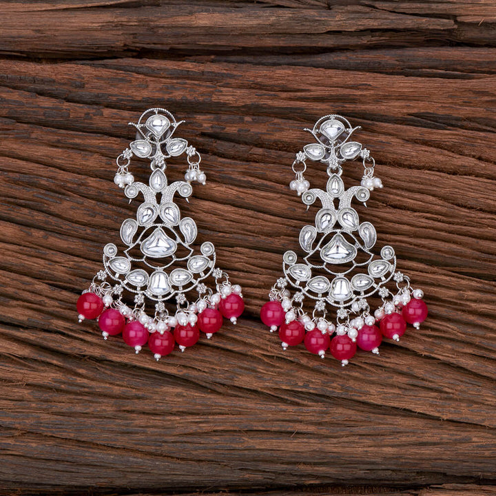 Indo Western Beads Earring With Rhodium Plating 110244