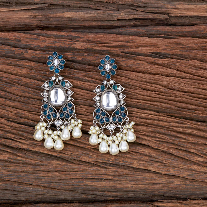 Indo Western Pearl Earring With Oxidised Plating 110255