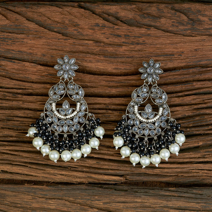 Indo Western Chand Earring With Black Plating 110295