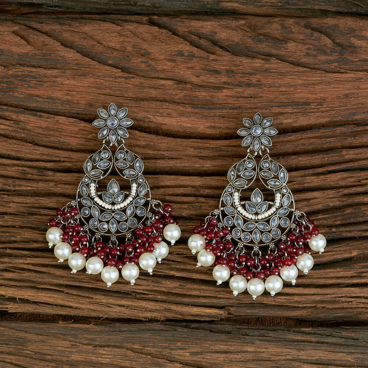 Indo Western Chand Earring With Black Plating 110295