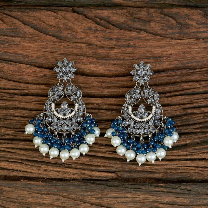 Indo Western Chand Earring With Black Plating 110295