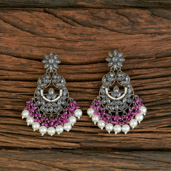 Indo Western Chand Earring With Black Plating 110295