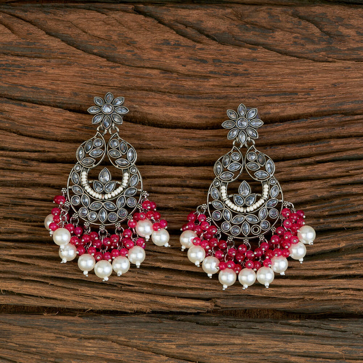 Indo Western Chand Earring With Black Plating 110295