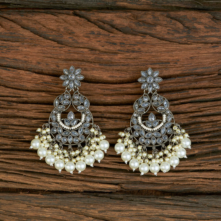 Indo Western Chand Earring With Black Plating 110295