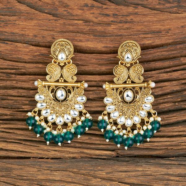 Indo Western Classic Earring With Matte Gold Plating 110312