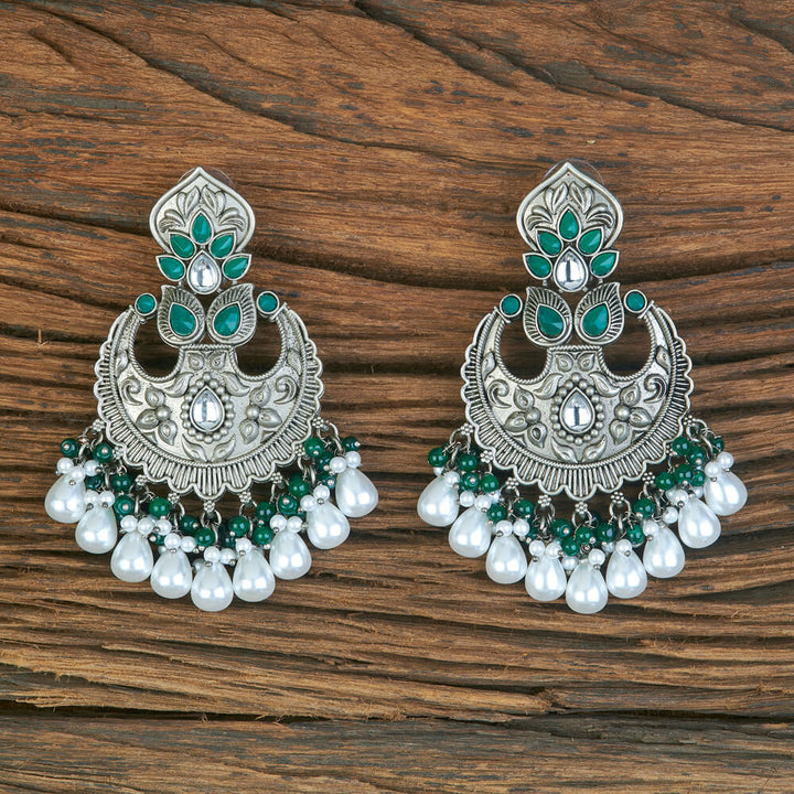 Indo Western Moti Earring With Oxidised Plating 110334