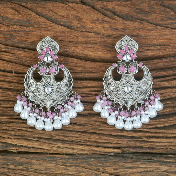 Indo Western Moti Earring With Oxidised Plating 110334