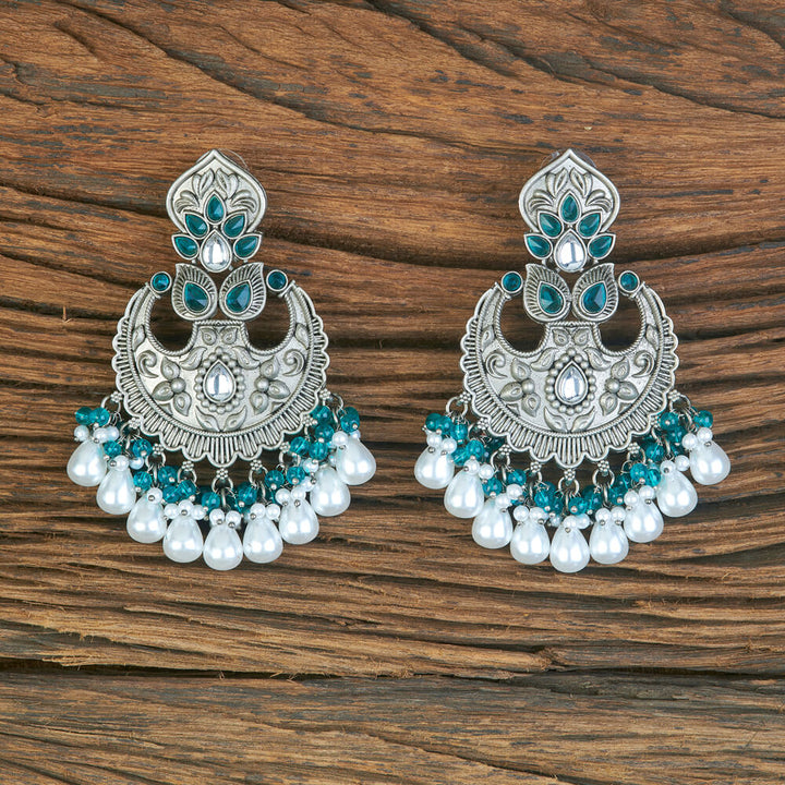 Indo Western Moti Earring With Oxidised Plating 110334