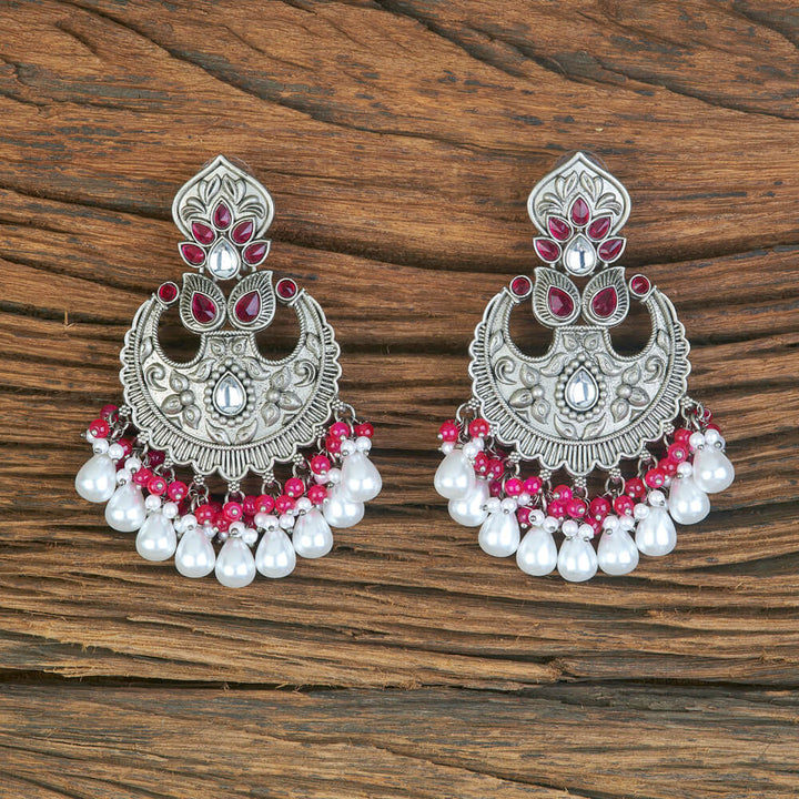 Indo Western Moti Earring With Oxidised Plating 110334