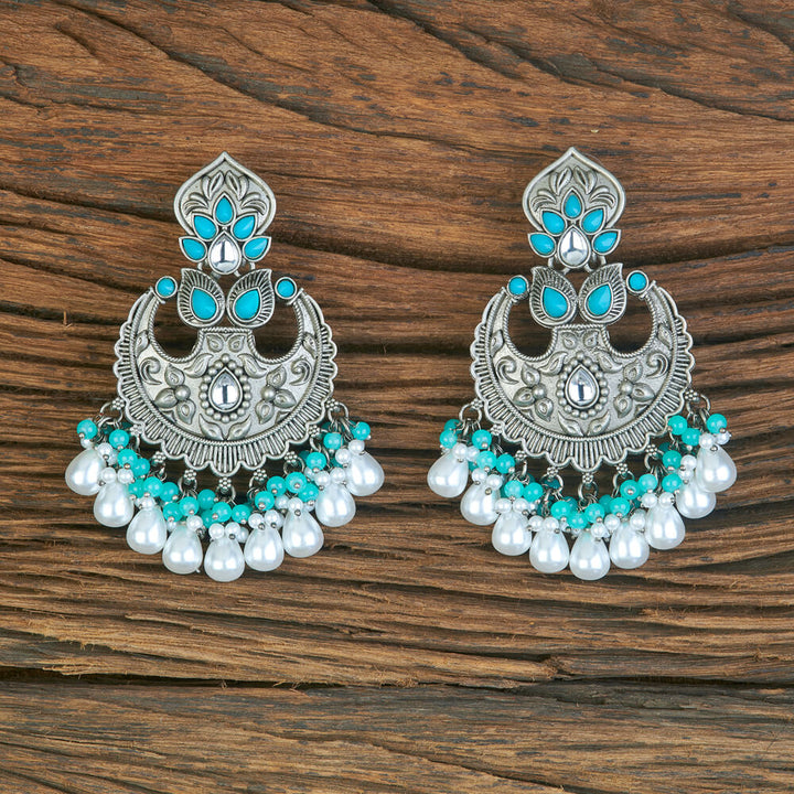 Indo Western Moti Earring With Oxidised Plating 110334