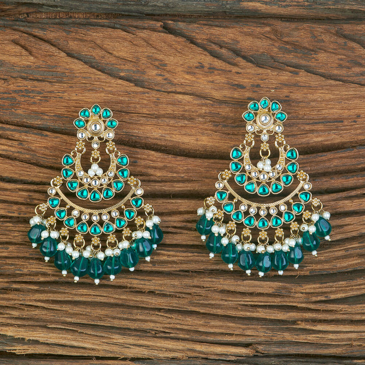 Indo Western Classic Earring With Mehndi Plating 110336