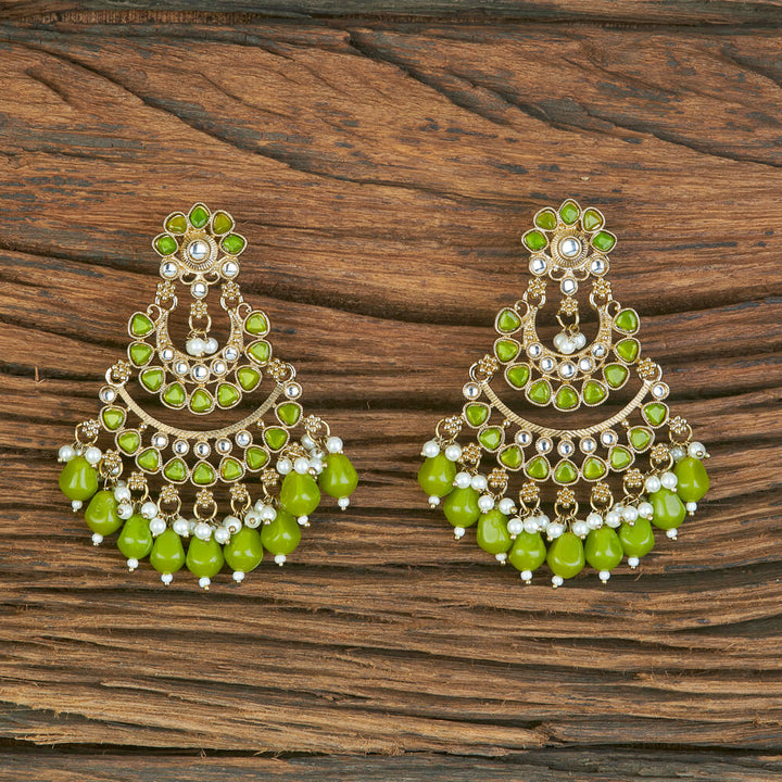 Indo Western Classic Earring With Mehndi Plating 110336