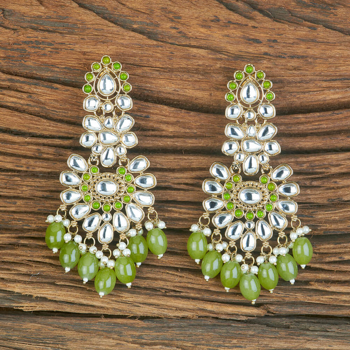 Indo Western Beads Earring With Mehndi Plating 110359