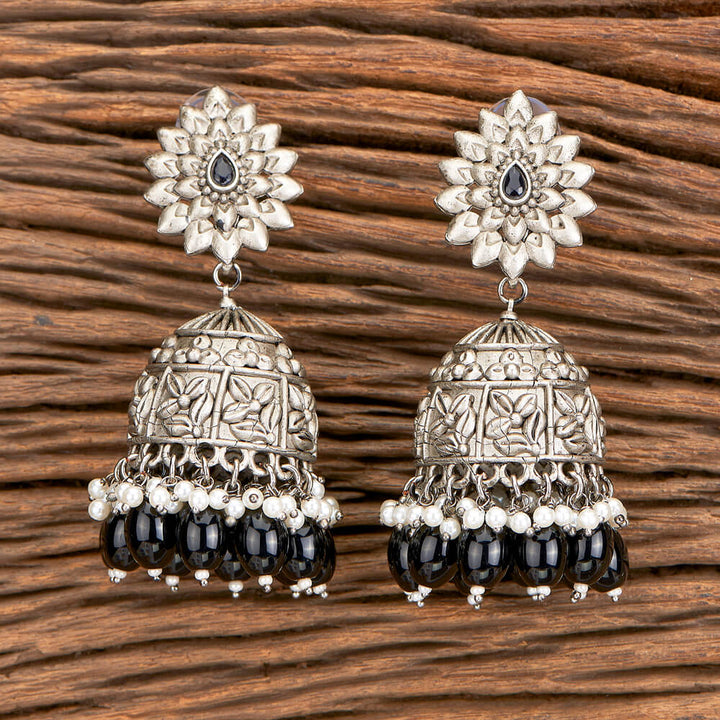 Indo Western Beads Earring With Oxidised Plating 110368