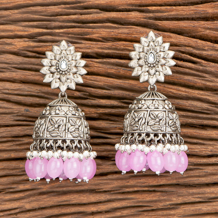 Indo Western Beads Earring With Oxidised Plating 110368