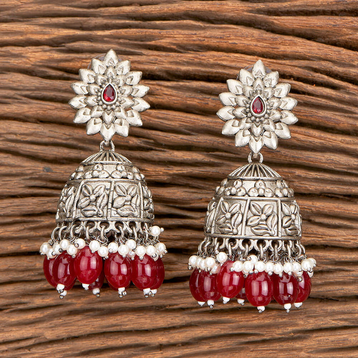 Indo Western Beads Earring With Oxidised Plating 110368